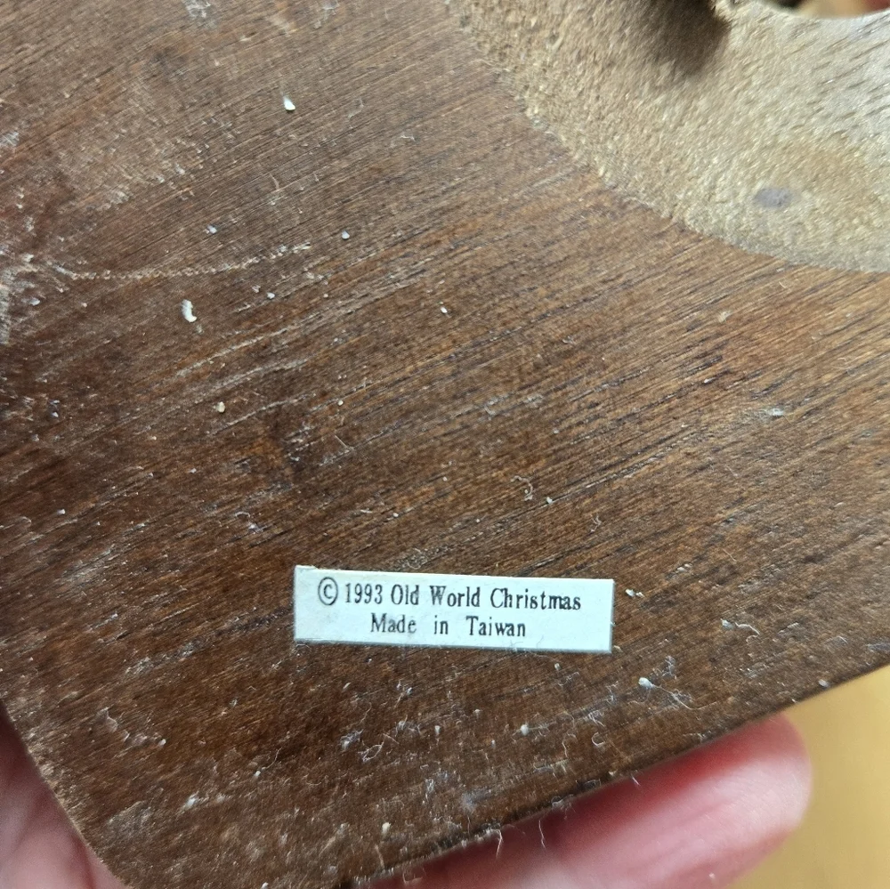EM Merck Vintage Light Up Santa In Sleigh Old World Christmas 10th Anniversary